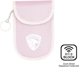RFID Autosleutel Anti-diefstal Beschermhoes voor Keyless Entry Go Auto's - Dubbele laag RFID Carbon look - Roze - Auto Sleutel Accessoires gadgets - Kado Cadeau man - vrouw
