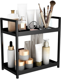 Ceruzo Aanrechtorganizer - Badkamerorganizer - Stevig Metaal Kunststof - Zwart - 30x17x30 cm