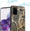 iMoshion Hoesje Geschikt voor Samsung Galaxy S20 Plus Hoesje Siliconen - iMoshion Design hoesje - Goud / Zwart / Golden Leaves