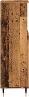 vidaXL - Badkamerkast - 30x30x100 - cm - bewerkt - hout - oud - houtkleurig