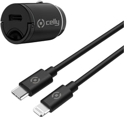 Celly CCMINILIGHT - Autolader Kit - 20W Power Delivery - Zwart