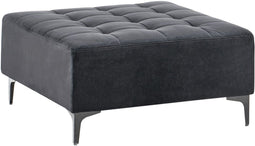 ABERDEEN - Ottomaan - Zwart - 80 x 80 cm - Fluweel