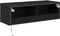 vidaXL - TV - Wandkast - met - LED - Verlichting - Zwart - Eik - 100x35x31 - cm
