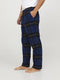 JACK&JONES JACRIMON - Heren pyjama broek - 100% biologisch katoen - Donkerblauw met geel