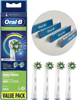 Braun Oral-b Pro Cross Action Vervanging Van Elektrische Tandenborstel 4 Eenheden Transparant