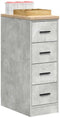 vidaXL - Garagekast - 30x51x85 - cm - massief - grenenhout - betongrijs