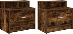 vidaXL - Nachtkastjes - 2 - st - met - lade - 51x31x47 - cm - gerookt - eikenkleurig