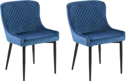 Set van 2 eetkamerstoelen SOLANO Fluweel Marineblauw