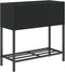 vidaXL - Plantenbak - met - schap - poly - rattan - zwart