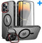 SBVR iPhone 15 Pro Max - Hoesje - Met 2 Screenprotectors en Kickstand - (2 stuks)