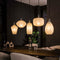 AnLi Style Hanglamp 5L stripe white glass mix