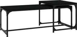 vidaXL - Salontafels - 2 - st - bewerkt - hout - zwart