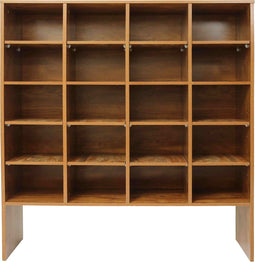 Schoenenkast schoenenrek XL - 20 vakken - bruin houtstructuur