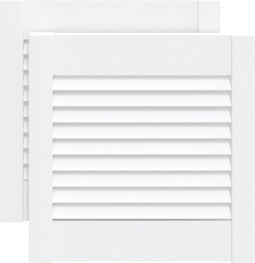 vidaXL - Kastdeuren - met - lamellen - 2 - st - 39,5x39,4 - cm - grenenhout - wit