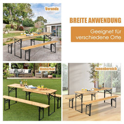 Coast - 178 cm biertafel met 2 banken - opvouwbaar - 3-delige set