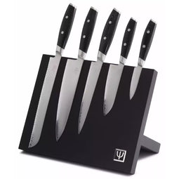 Yaxell Mon - Magnetisch messenblok met 5-delige messenset - VG10 roestvrij staal - Zwart (5 stuks)