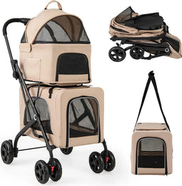 Coast 3-in-1 Hondenbuggy - Beige - Opvouwbaar - 53 x 84 x 105 cm