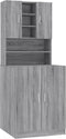 vidaXL - Wasmachinekast - bewekrt - hout - grijs - sonoma - eikenkleurig