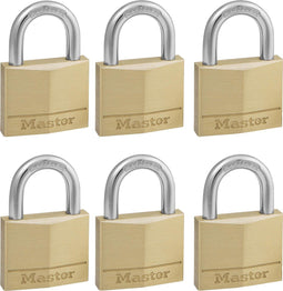 MasterLock 140EURSIX - Hangsloten - 40mm massief koper - Set van 6