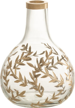 J-Line vaas Tarwe - glas - goud/transparant