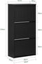 SoBuy FSR165-H-SCH - Schoenenkast - 3 Flappen - Zwart