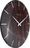 NeXtime - Stille Wandklok - 35cm - Bol Glas- Bruin - 'Edge Wood Dome'