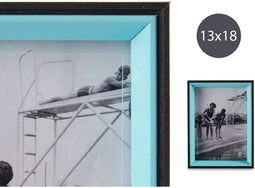 Fotolijsten Zwart Blauw Kristal Hout MDF (3 x 20 x 15 cm)