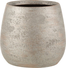 J-Line bloempot Oneffen Ruw - keramiek - zilver - large - Ø 23.00 cm
