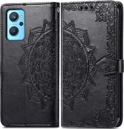 iMoshion Hoesje Geschikt voor Realme 9i Hoesje Met Pasjeshouder - iMoshion Mandala Bookcase - Zwart