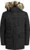 JACK & JONES JJSKY PARKA - Parka met capuchon en imitatiebont - Zwart - Maat XL