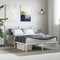 vidaXL - Bedframe - met - hoofdbord - metaal - wit - 150x200 - cm