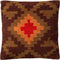 Dutch Decor MAURO - Kussenhoes kelim 45x45 cm - Rocky - bruin - 100% katoen - met rits