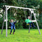 AXI 4-in-1 SportsFun in Grijs/Wit - 4-in-1 Frame voor schommel, voetbal, volleybal en tennis - Schommelframe met net voor diverse sporten - FSC hout