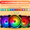 RGB Fan PC fan Set van 3 - Case Fan 120x120mm 6-pin High Airflow - Computer behuizing ventilator fan Earkings met Controller en Afstandsbediening