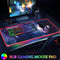 RGB Gaming Muismat 900x400mm XXL 13 LED Lichteffecten Glad Oppervlak Antislip Computer PC en Laptop Muismat Sterrenhemel B
