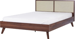 MONPAZIER - Tweepersoonsbed - Donkerhout - 160 x 200 cm - Rotan