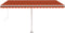 vidaXL - Luifel - handmatig - uittrekbaar - met - LED - 400x300 - cm - oranje - en - bruin