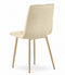 Set van 2 Eetkamerstoelen LIBRA Lichtbeige – Houtlook Metalen Poten, Modern Velvet Bekleding, Ergonomisch Design, Max. 120 kg