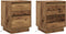vidaXL - Nachttafels - met - LED-verlichting - 2 - stuks - Oud - Hout - 39x34,5x50 - cm