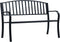 vidaXL - Tuinbank - 120 - cm - staal - zwart