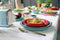 CABANAZ - bord, keramiek, LARGE PLATE, doorsnede 27 cm, blauw