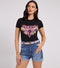Guess CN Floria Tee - Dames T-Shirt - Bloemenprint - Zwart (2022)
