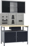 vidaXL - Werkbank - met - drie - wandpanelen - en - een - kast
