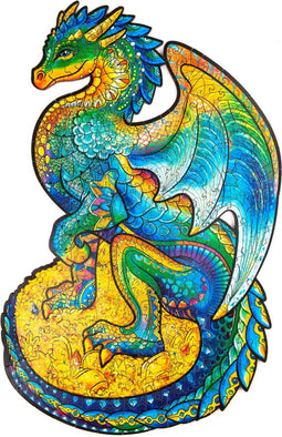 UNIDRAGON Houten Puzzel Voor Volwassenen Dier - Beschermende Draak - 183 stukjes - Medium 21x33 cm