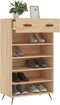 vidaXL - Schoenenkast - 60x35x105 - cm - bewerkt - hout - sonoma - eikenkleurig