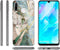 iMoshion Hoesje Geschikt voor Huawei P30 Lite Hoesje Siliconen - iMoshion Design hoesje - Wit / Zwart / Shattered Beige Marble