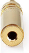 3,5 mm Audioconnector - Recht - Female - Verguld - Solderen - Diameter kabelinvoer: 3.8 mm - Metaal - Goud - 25 Stuks - Polybag