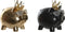 Decoratieve figuren DKD Home Decor 13,5 x 11 x 14 cm Zwart Gouden Varken (2 Stuks)