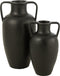 J-Line vaas 2 Armen Terracotta - keramiek - zwart - large - 66 cm hoog