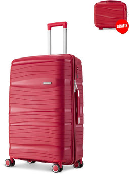 SKYCASES Travel One - Handbagage Koffer - 40L - Cijferslot - 35x21x54 cm - Lichtgewicht - Rood